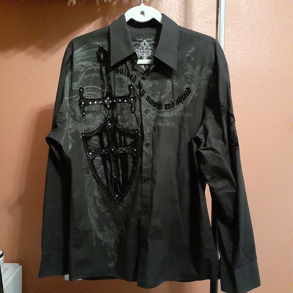 ROAR embellished mens button down